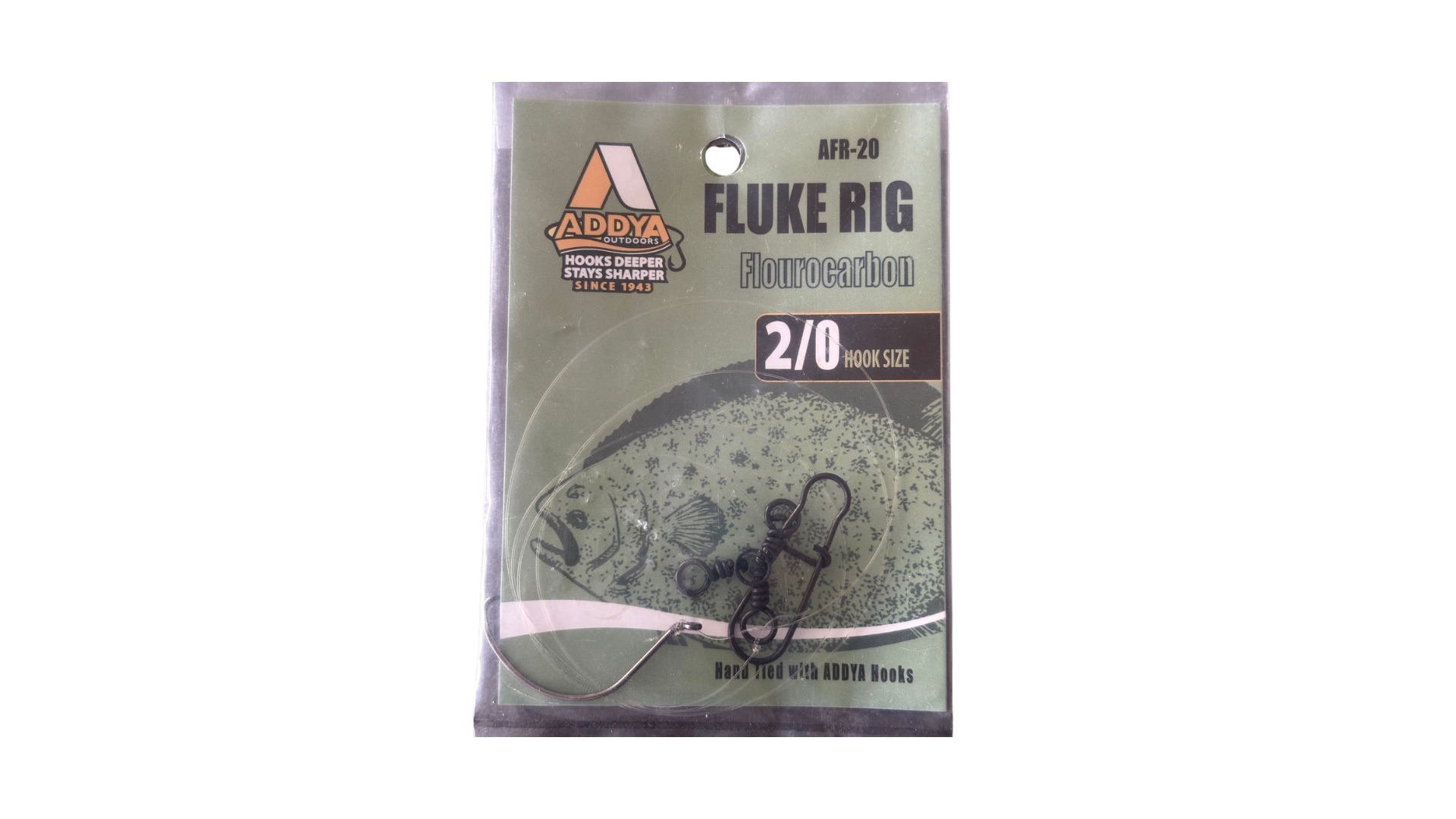 Fluke Rig — Two Black Octopus Hooks, Crane Swivel (2 ct)